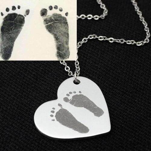 Personalized Baby Foot Necklace, Footprint Necklace, Actual Baby Footprint,Gift for New Mom,Christmas Gift