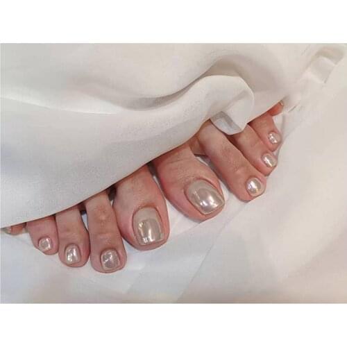 Short False Toenails Full Cover Press On Toenails Fake Toenails Artificial Feet Nails For Women Girls SK88