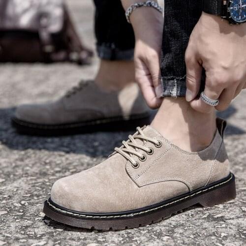 TANTU Cow Suede Outdoor Trekking Shoes for Men Low-cut Fashion Hunting Shoes Non-slip Sport Military Tactical Boots Men Sneakers