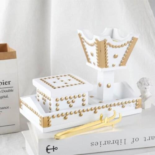 Newest 3 In 1 Incense Burner Middle East Arabic Incense Burners Resin Censer Home Decoration Use In Home Teahouse Ornament