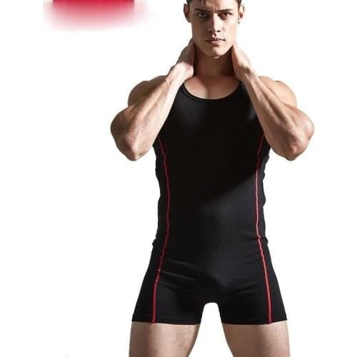 Fashion Hot-selling Mens One-piece Vest Shorts Suits for Young Men Fashion Pure Cotton Close-fitting Trendy Sexy Home Service