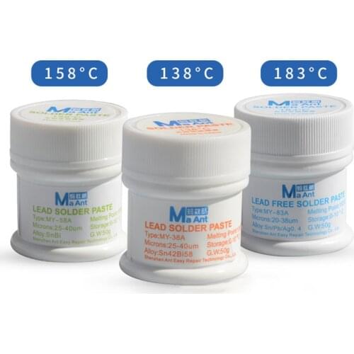 MaAnt mobile phone repair solder paste for ipX middle layer 138 degrees158 degrees 183 degrees silver free solder Welding Flux