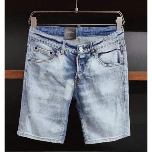 Mens Jeans Shorts Summer Outing Clothing Pure Color Casual