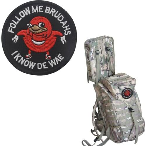 Ugandan Knuckles Patches Follow me I Know De Wae Badge Hook & Loop Meme military Patch