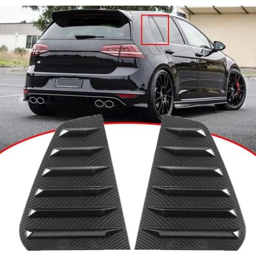 Pair Car Rear Window Louver Shutter Side Vent Cover Trim Case For VW GOLF MK7 MK7.5 2014-2019 GTI / GTD / R Black/ Carbon Fiber