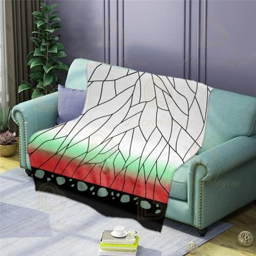 Demon Slayer Bed Blanket Soft Warm Bedding Sheet Elegant Solid Fleece Flannel Bedspread Sofa Air Couch Condition Throw Blanket