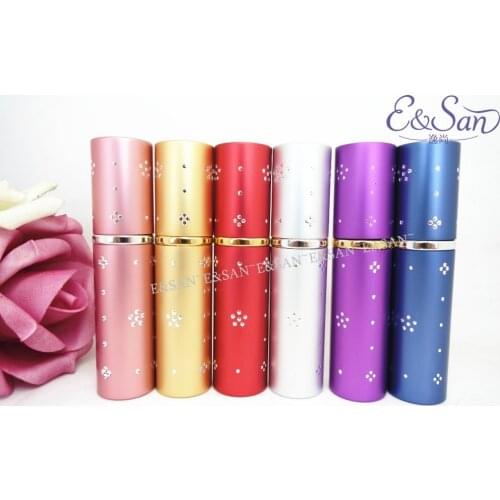 Wholesale L50-10ML Plum Diamond Aluminum Glass Perfume Spray Empty Lipstick Tube Cosmetics Bottle
