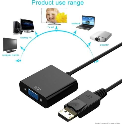 1080P DisplayPort to VGA Adapter DP Male to VGA Female Adapter Display port Cable Converter For Projector TV Macbook Air Hot