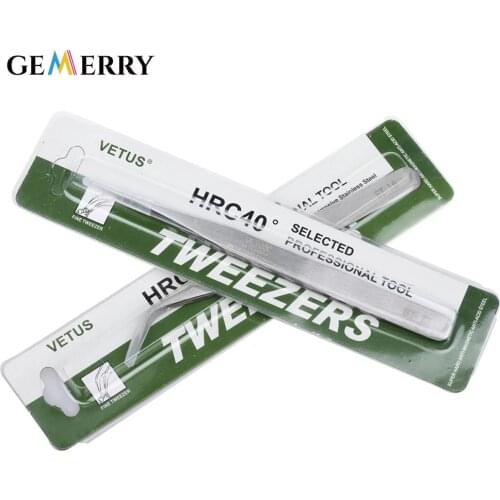 Stainless Eyelash Extension Tweezers Bulk Pinch Curved Volume Lash Tweezer Plucking Eyebrows Makeup Grafting High Precision