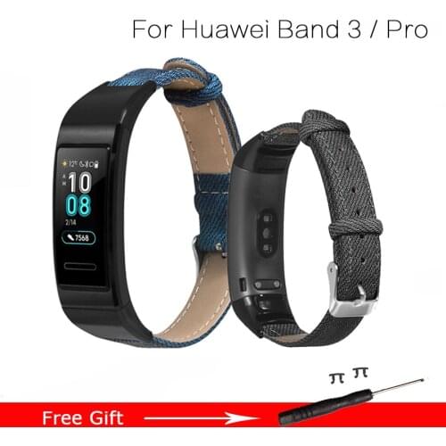 Wrist Strap for Huawei Band 3/3 Pro Denim Leather Wristband Bracelet for Huawei Band 3 Pro Replacement Band Accessories