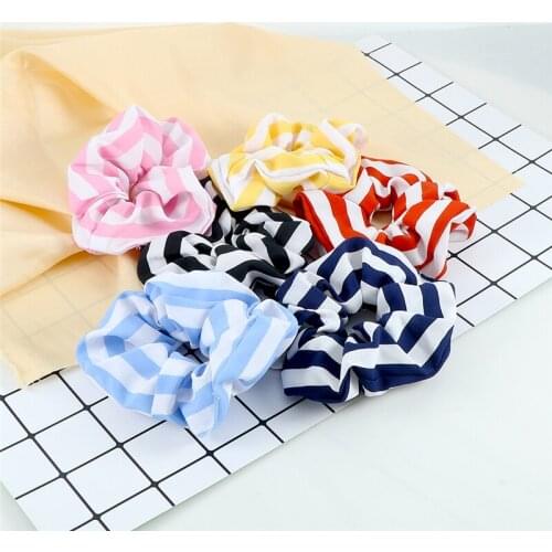 Retro Stripe Zebra Pattern Hair Bands Women Girls Scrunchies Simple Korean Fashion Hair Accessories Elastic Gum Holder Headwear