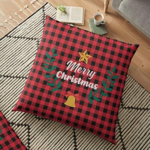 Merry Christmas Plaid Christmas Cushion Cover Pillowcase 2020 Christmas Decorations For Home Xmas Noel Ornament Happy New Year