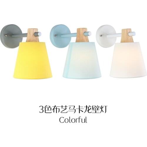 Nordic wall lamp bedside lamp bedroom modern living room aisle stairs simple iron belt wall lamp LED light