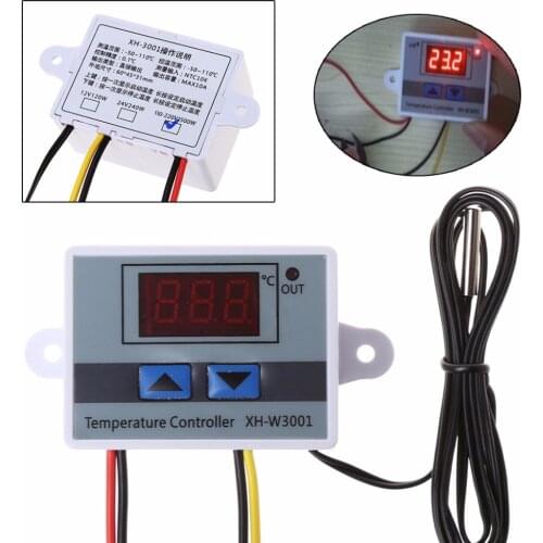220V LED Digital Temperature Controller 10A Thermostat Control Switch Probe New #H028