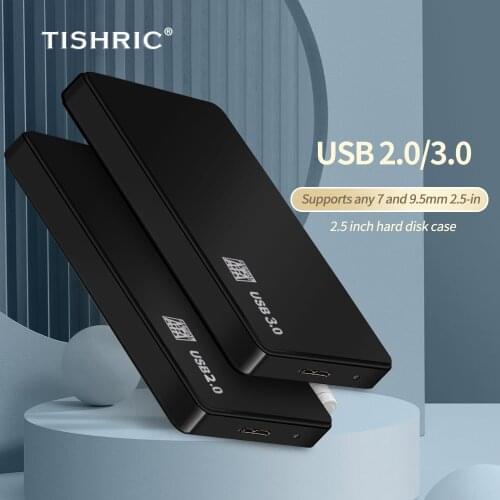 TISHRIC External Hard Drive Case Optibay Sata to USB2.0/USB3.0 HDD Case Hard Drive Enclosure 2.5 SSD Case HD External Caddy