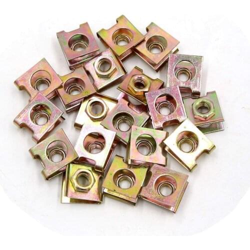 Uxcell 20Pcs Metal Car Vehicle Door Panel Screw U-Type Fastener Clips 5mm Hole Dia