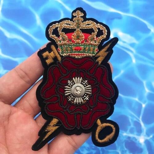 Embroidery Sticker Patch Crown metal goddess Sew On Arm Badge For Jeans Clothes Hat Garment Accessories