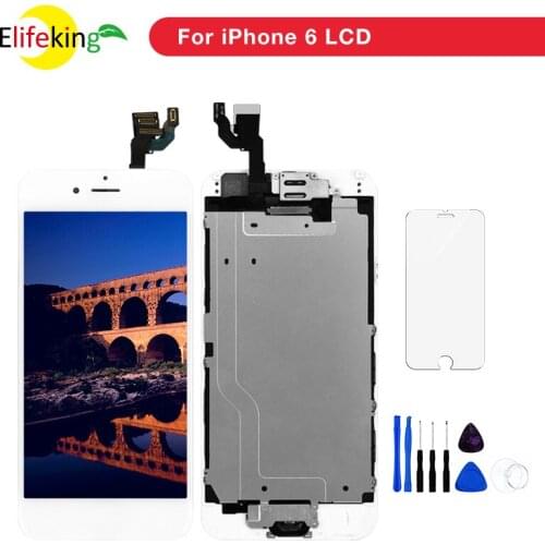 3PCS/Lot Black & White AAA Quality LCD Display for iphone 6 Touch Screen Digitizer Full Assembly with Home Button + Front Camera