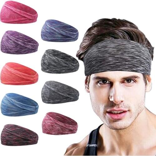 10 Colors Absorbing Sweat Headbands Men Women Elastic Sweatband Moisture Wicking Yoga Running Scarf Headwrap Non Slip Hair Bands