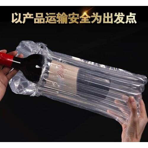 100Pcs 9*30cm Clear Plastic Poly Air Bubble Column Pack Pouch Red Wine Storage Pack 7 Column Anti Pressure Bag For Easy Broken