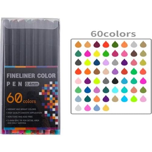 12/48/100 Color Fineliner Pen Set 0.4mm Professional Felt Tip Art Marker Drawing Sketch FineLiner Pen For School Office Pen Set