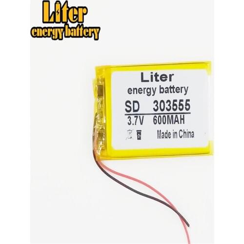 3.7V polymer lithium battery 303555 GPS MP3 navigation MP4/5 navigation and other common battery 600mAh