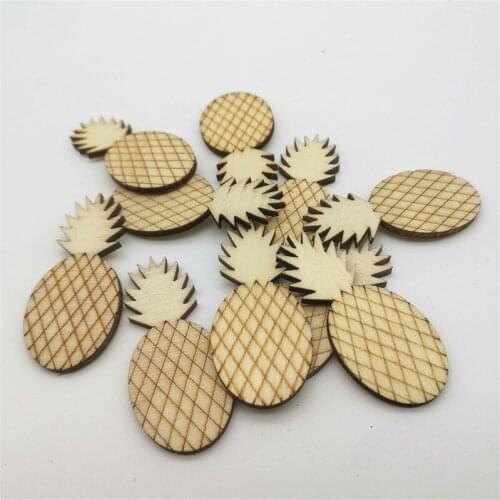 30pcs 50x20mm Wood Pineapple DIY Shapes Crafts For Vintage Wedding Ornament Party Baby Shower Decorations