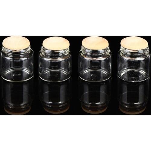 4Pcs 1:12 Scale Dollhouse Miniature Glass Bottle Candy Dessert Food Jar For Dollshouse Decor