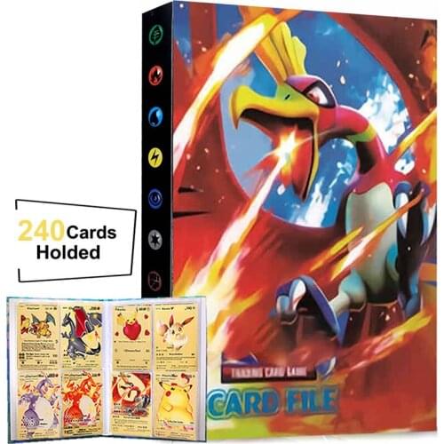 240pcs Album Pokemon Map Cards Binder Livre Pokémon Book Playing Game Cards Trainer Collectible Holder Folder Loaded List Toys