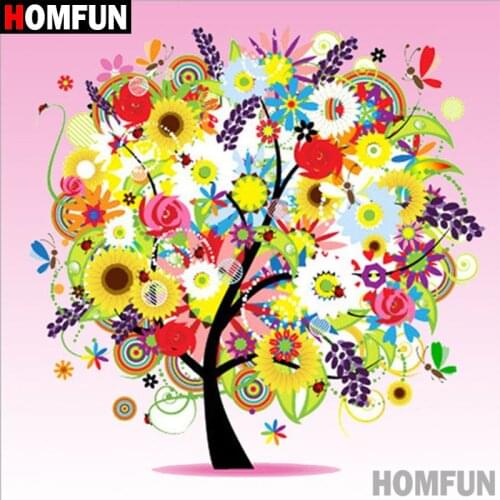 HOMFUN 5D DIY Diamond Painting Full Square/Round Drill "Summer tree" 3D Embroidery Cross Stitch gift Home Decor A00991