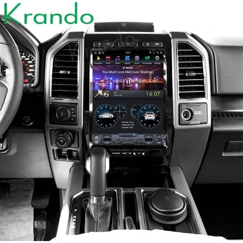 Krando Android 9.0 4+32G ram 13" tesla style Vertical screen car radio gps For Ford F150 2015-2020 audio multimedia player