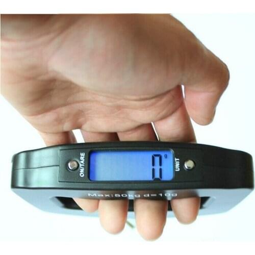 Free shipping 200pcs/lot 50kg/10g Portable LCD Digital Fish Hanging Luggage Weight Electronic Hook Scale Wholesale