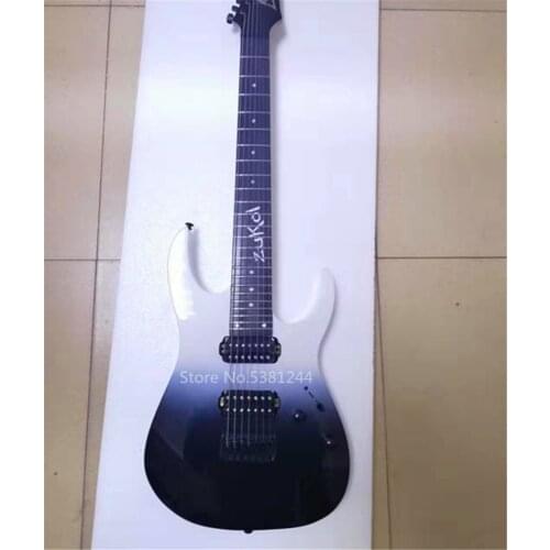 Free transportation, 7-string electric guitar, black accessories, fingerboard inlay, customizable