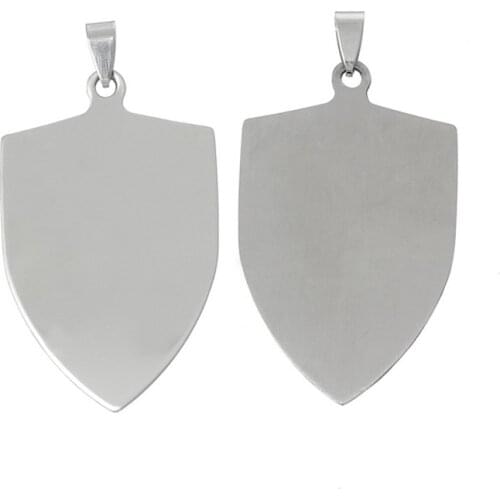 Free Shipping Wholesale&Retail 316L Stainless Steel Shield Shaped Pet Tag 50 PCS/Lot Dog Name Tags 52*32MM Pet ID Tags