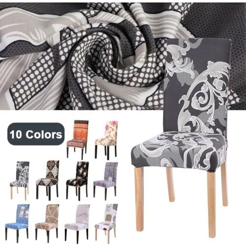 Home Chair Cover Simple Printed Chair Cover Household Thickened Fleece Chair Cover Universal KitchenDining Chair Cover Spandex