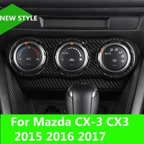 For Mazda CX-3 CX3 2015 2016 2017 Car Sticker Center Console panel decorative frame cover trim Carbon fiber Air Outlet vent trim