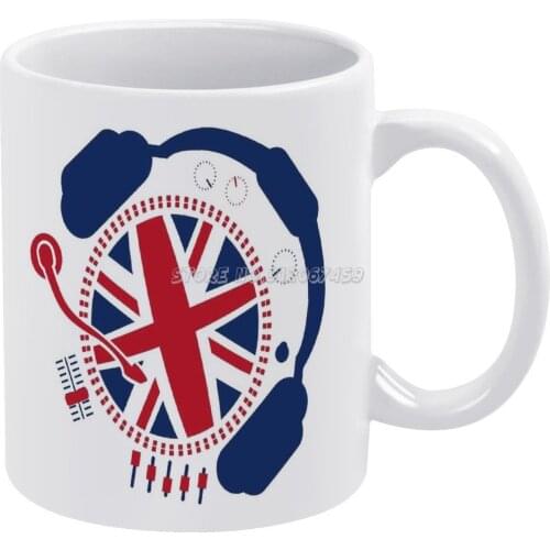 Funny _ Record ( Uj ) Coffee Mugs 330ml Creative Travel Mug and Cup Office Drinkware Mugs Tazza Record Union Flag Turntable Unio