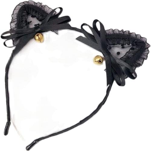Headwear Women Lace Cat Ears Anime Party Costume Cute Lovely Headband Female Hair Accessories