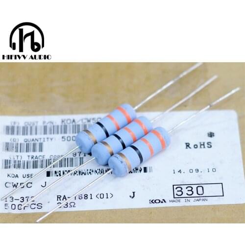 Hifi Japan KOA high-power color ring resistance 5W 33R 33ohm 33Ω error 5% brand new original for power tube amplifier