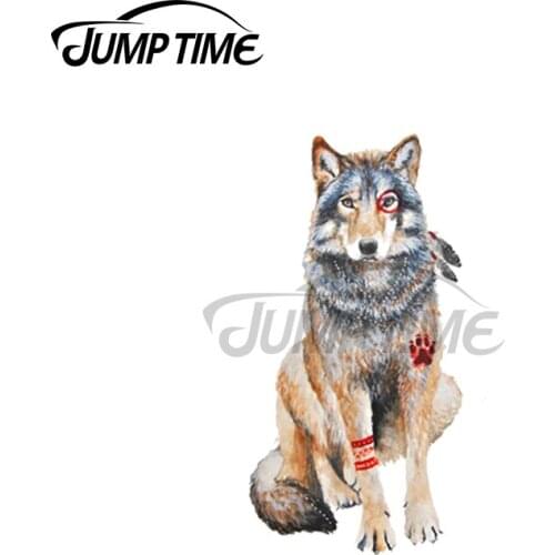 JumpTime 13 x 3.2cm For Native Wolf Car Sticker Motorcycle Surfboard Refrigerator Decoration Scratch Proof Waterproof Decal