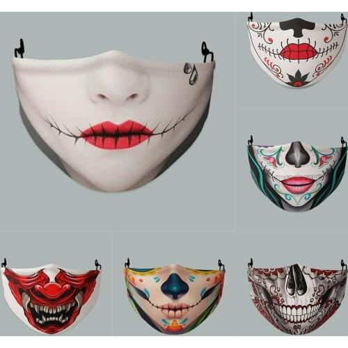 Creative Fashion Halloween Mouth Masks Funny Face-Protection Cycling Sports Breathable Adult Party Gift Mask Womens Men Unisex
