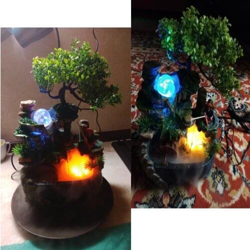 Creative Home Decoration Desktop Waterfall Fountain Zen Meditation Simulation Resin Rockery Waterfall Statue Feng Shui Ornaments