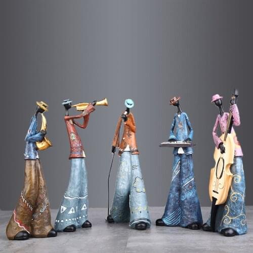 EUROPE BAND FIGURE ORNAMENTS ARTS AND CRAFTS MINIATURE FIGURINES RESIN CREATIVE DESK DECOR LIVING ROOM HOME DECOR ACCESSORIES