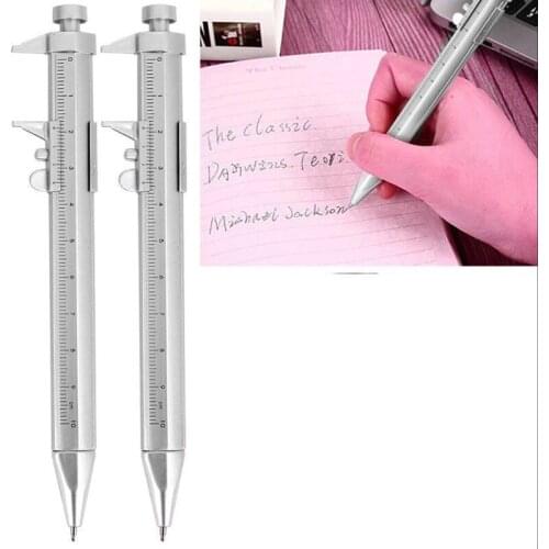Multifunction Gel Ink Pen Vernier Caliper Roller Ball Pen Stationery Ballpoint Practical Ruler Student Supplies 0.5mm ABS Gift