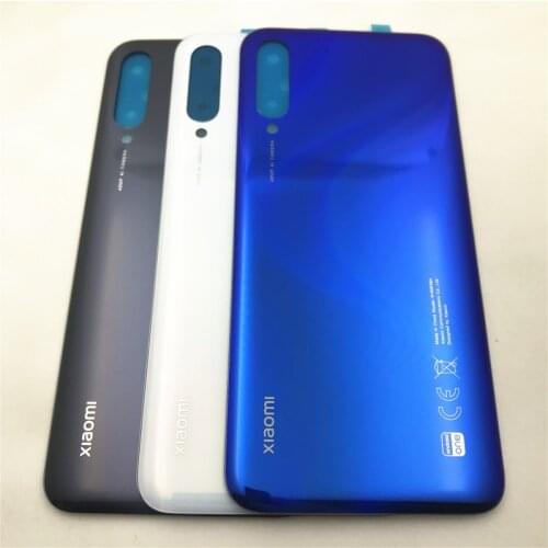 For Xiaomi Mi A3 CC9e Original Glass Back Battery Cover Back Panel Rear Door Housing Case With Adhesive Sticker