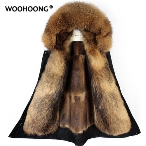 Real Fur Coat Waterproof Jacket Winter Jacket Ladies Long Parker Coat Fox Fur Thick Warm Muskrat Mink Fur Outerwear Detachable