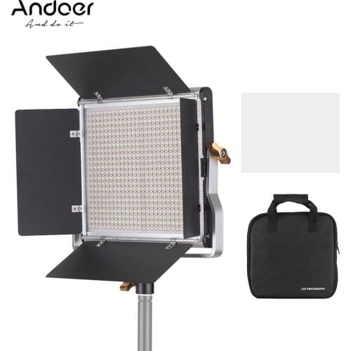 Professional Andoer LED Video Light 660 Bulbs Light Panel 3200-5600K w/ U Bracket Barndoor Kit for Studio Video Shooting Makeup
