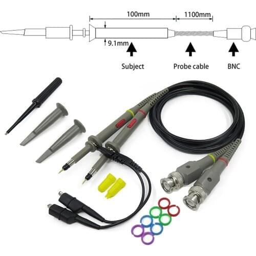 2pcs/set 100MHz Oscilloscope Scope Analyzer Clip Probe Test Leads For HP Tektronix Tool accessories