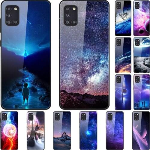 Glass Case For Samsung Galaxy A31 Tempered Glass Phone Case Phone Cover Phone Shell Star Sky Series