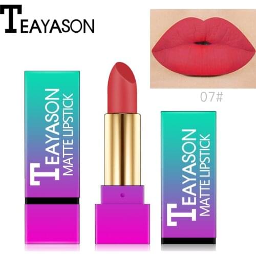Teayason matte lipstick gradient color waterproof long lasting sexy red nude brown lipstick pencil makeup purple lipstick AM053